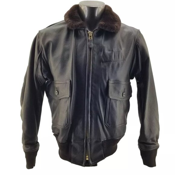 Sporty's Pilot Shop Jacket Brown 44 G-1 Leather WWII M-422 Flight